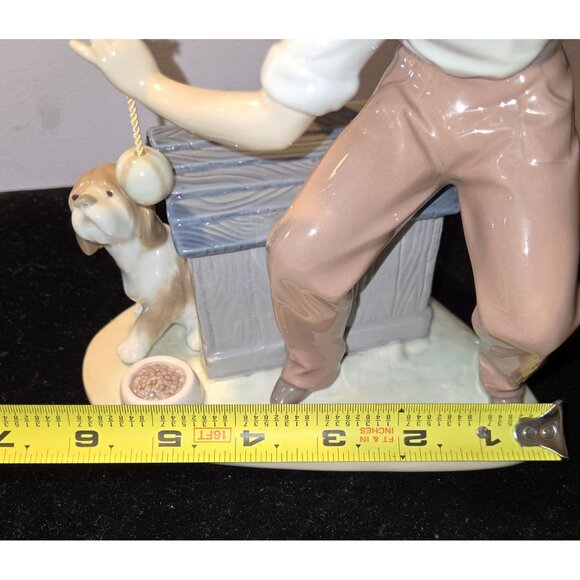 Lladro Boy With Dog Porcelain Figurine 5797, Spain, MINT, 8" has orig box - Picture 13 of 13